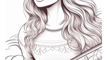 fargeark av jente som holder surfebrettet sitt